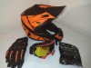 Casca Moto Enduro ATV Ochelari Manusi Cagula ABS, Marimi S-XL, ECE