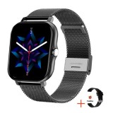 Smartwatch sport ZYTEQ&reg;️, touch, apel Bluetooth, notificari, ritm, tensiune, SpO2, somn, activitati, incarcare wireless, Android/iOS, negru, Otel inoxidabil