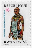 Rwanda 1970 costum national africa, Arta, Nestampilat