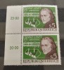 Austria - 1986 - Franz Liszt - Serie neuzata, in pereche, Nestampilat