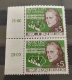 Austria - 1986 - Franz Liszt - Serie neuzata, in pereche, Nestampilat
