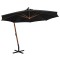Gossi umbrela suspendata cu stalp, negru, 3,5x2,9 m, lemn masiv brad