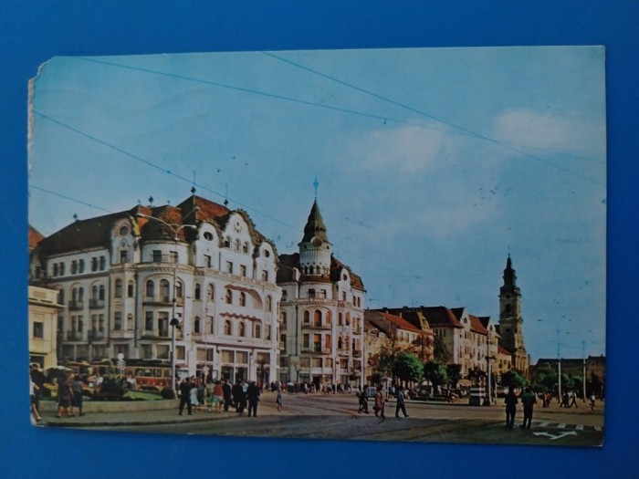 CPIB 23252 CARTE POSTALA - ORADEA, PIATA VICTORIEI, CIRCULATA, 1976, STAMPILA, TIMBRU