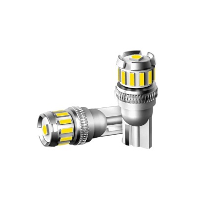 Set 2 becuri LED pozitie auto W5W CSP 6000k alb rece canbus T10 12V foto