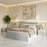 Pat Tapitat Adria Lemon Cu Noptiere Tapitate &Icirc;n stoc