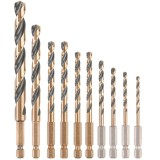 10PCS BLACK AND GOLD HEX DRILL BIT SET DT20620-QZ HardWork ToolsRange
