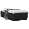 VidaXL Cadru de pat, negru, 75x190 cm, lemn prelucrat
