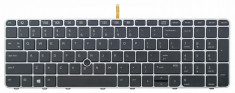 Tastatura Laptop, HP, EliteBook 755 G4, 850 G4, iluminata, layout US, cu mouse pointer foto
