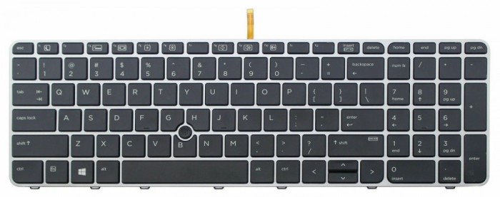 Tastatura Laptop, HP, EliteBook 755 G3, 850 G3, iluminata, layout US, cu mouse pointer