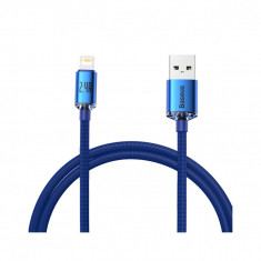 Cablu de Date USB la Lightning 2.4A, 2m - Baseus Crystal Shine (CAJY000103) - Blue