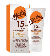 Lotiune Protectie Solara Acceleratoare MALIBU Miracle Tan SPF 15 150ml foto