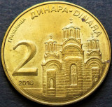 Moneda 2 DINARI / DINARA - SERBIA, anul 2016 *cod 2855 A = A.UNC