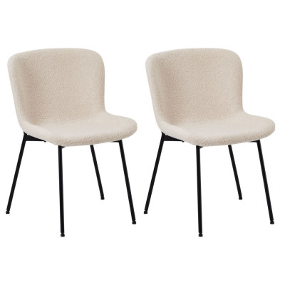 Set of 2 Beige Dining Chairs Teddy foto