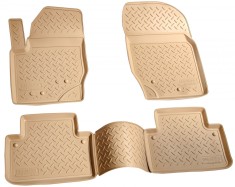 Set de 4 covorase bej cauciuc 3D stil tavita premium pentru Volvo XC90 I 2002-2014