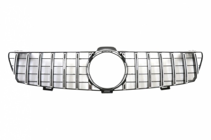 Grila Centrala Mercedes CLS W219 Facelift (2005-2008) GT-R Panamericana Design Negru Lucios &amp; Chrome Performance AutoTuning