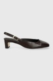 Alohas pantofi de piele Lindy culoarea maro, cu toc drept, cu toc deschis, S100126.01