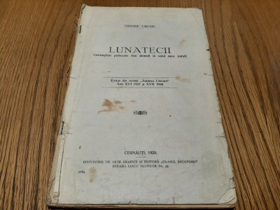 LUNATECII Intamplari Petrecute - Tiberiu Crudu (dedicatie-autograf) -1929, 183p foto