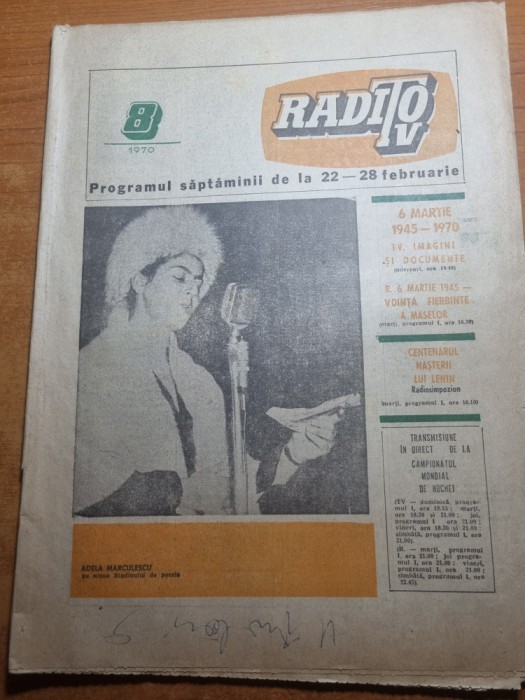 programul radio tv 22 - 28 februarie 1970-cerbul de aur