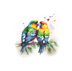 Sticker decorativ Papagali, Multicolor, 54 cm, 3575ST foto