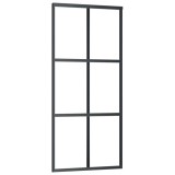 Cumpara ieftin Usa glisanta, negru, 90x205 cm, sticla ESG si aluminiu