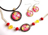 set bijuterii sticla cu mandala 32952