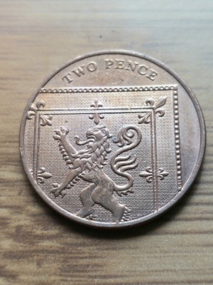 Moneda Anglia Two Pence anul 2012 aUnc -Luciu de batere foto