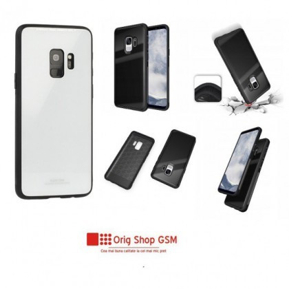 Husa Silicon GLASS Samsung G960 Galaxy S9 Alb