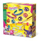 Kit creativ pentru copii cu accesorii inlcuse - Inele si bratari cu diamante, SES Creative