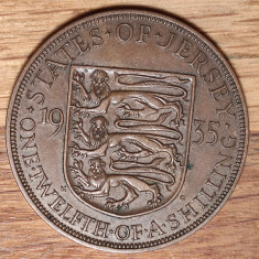 Jersey -moneda de colectie bronz rara- 1 / 12 shilling 1935 -George V- xf+/aunc