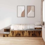 VidaXL Cadru de pat cu depozitare Stejar fumuriu 234 x 103 x 53.5 cm