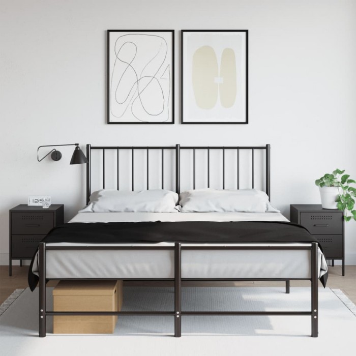 vidaXL Noptiere, 2 buc., negru, 36x39x50,5 cm, oțel 842923