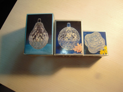 LOT de 3 mini bomboniere din sticla produse in Romania anii &amp;#039;80 export SUA foto