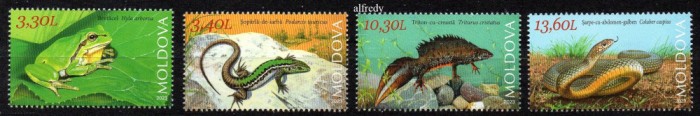 MOLDOVA 2023, Reptile si amfibieni serie neuzata, MNH