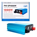 Resigilat : Invertor de tensiune PNI SP1000W cu sinusoida pura, alimentare 12V sin