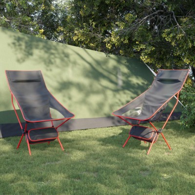 vidaXL Scaune camping pliabile, 2 buc., negru, textil oxford /aluminiu 366546 foto