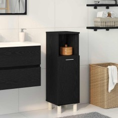 vidaXL Dulap de baie cu ușă Stejar Negru 30 x 30 x 95 cm Lemn compozit 862512