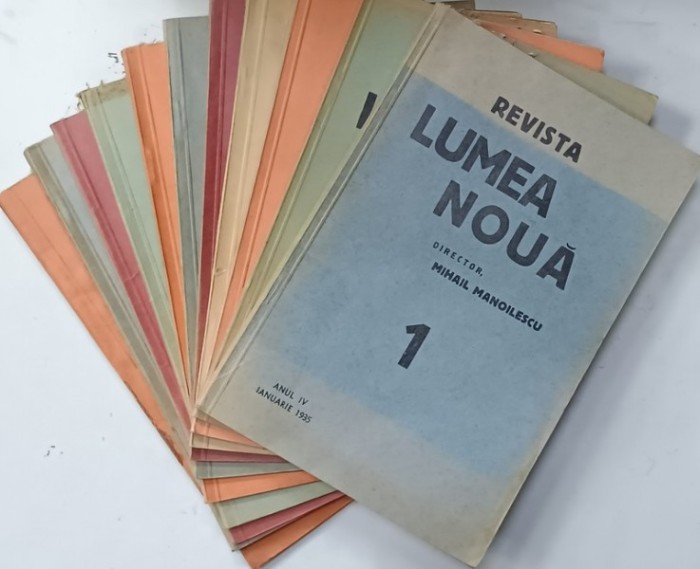 REVISTA &#039; LUMEA NOUA &#039; , DIRECTOR MIHAIL MANOILESCU , ANUL IV COMPLET , 12 NUMERE CONSECUTIVE , IANUARIE - DECEMBRIE 1935