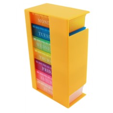 Organizator medicamente 7 zile, 20 x 11 x 3cm, multicolor