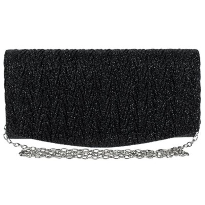 Geanta plic clutch elegant de dama, Pufo Black Shine, 20 cm foto
