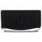 Geanta plic clutch elegant de dama, Pufo Black Shine, 20 cm