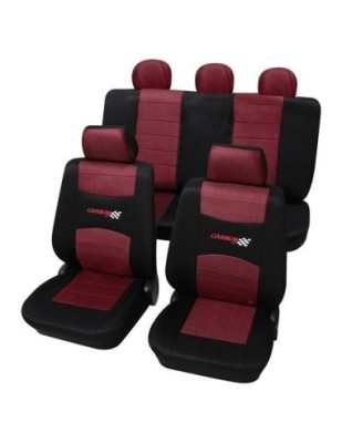 Set Huse Scaun Universale Carbon Petex Rosu-Negru foto