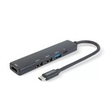 Hub USB multifunctional Delight HDMI + USB Type-C 3.0 + 3x USB-A /1x
