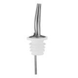 Cumpara ieftin Dozator pentru sticle cu turnare controlata, otel inoxidabil si cauciuc, antipicurare, pentru bauturi, ulei si otet, 11.4 cm, alb-argintiu