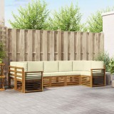 vidaXL Seturi de canapele 7 pcs Natural și Crem Lemn Solid de Acacia 3375420