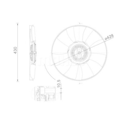 Termocupla ventilator radiator, Vascocuplaj Volkswagen Crafter 2017-, 428, MAHLE 95N223S1 foto