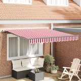 vidaXL Marchiză Manuală Retractabilă Roșie și Albă 350x250 cm