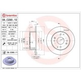 Set disc frana Honda Accord 6 (Ck Cg Ch Cf) 03.97-12.03, Accord 6 Hatch Clback (Ch Cl) 12.99-12.02, Spate, 260X10mm, plin, BREMBO