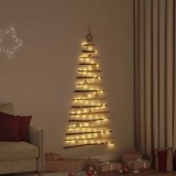 vidaXL Brad de Crăciun cu 80 LED natural 150 cm lemn masiv de frasin 42020260