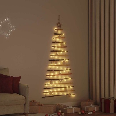 vidaXL Brad de Crăciun cu 80 LED natural 150 cm lemn masiv de frasin 42020260 foto