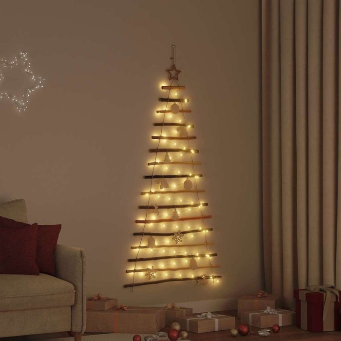 vidaXL Brad de Crăciun cu 80 LED natural 150 cm lemn masiv de frasin 42020260